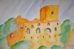 Burg (Aquarell auf Papier 42 x 29,7 cm)