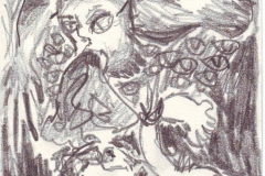 Dämon (Bleistift auf Papier, ca. 14,7 x 21 cm)