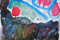 Kuchenskizze 4 (Wasserfarben auf Papier, 42 x 29,7 cm)