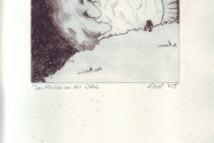 Das Märchen von der Wolke (Rilke Gedicht Interpretation) (Kaltnadelradierung auf Papier, ca. 20 x 30 cm)
